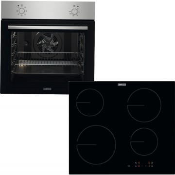 Zanussi ZOHEF0X2 + ZHRN641K Φούρνος άνω Πάγκου 72lt με Κεραμικές Εστίες Π59.4εκ. Inox